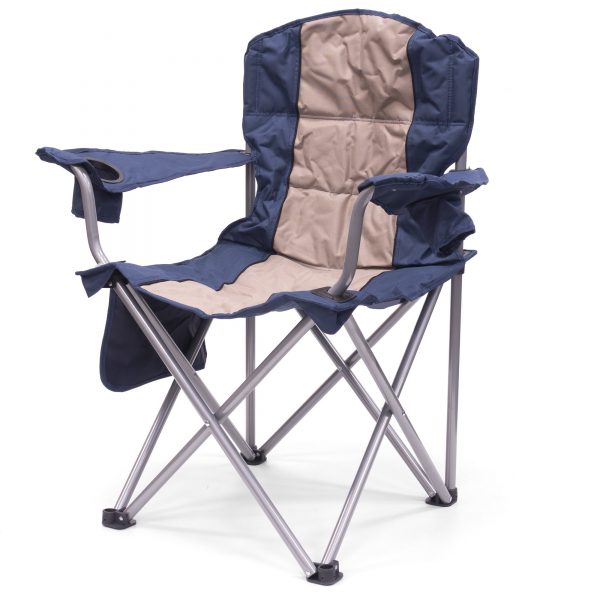 BIG BOY PADDED FOLDING CHAIR - BLUE/BEIGE