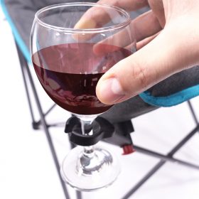 PADDED LUXURY FOLDING WINE CHAIR - TEAL/GRAY