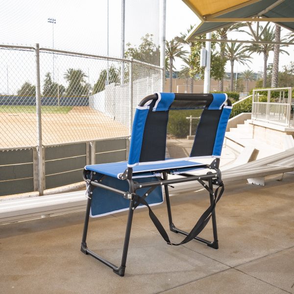 FOLDING STADIUM BLEACHER CHAIR - BLUE/BLACK