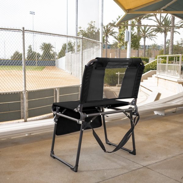 FOLDING STADIUM BLEACHER CHAIR - BLACK/BLACK