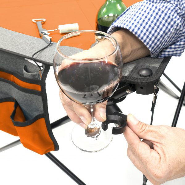 FOLDING WINE TABLE - ORANGE/GRAY