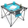 FOLDING WINE TABLE - TEAL/GRAY